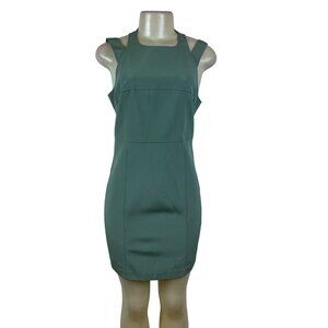 Maria Bianca Nero Womens Green Sleeveless Sheath Back Cutout Dress Sz M